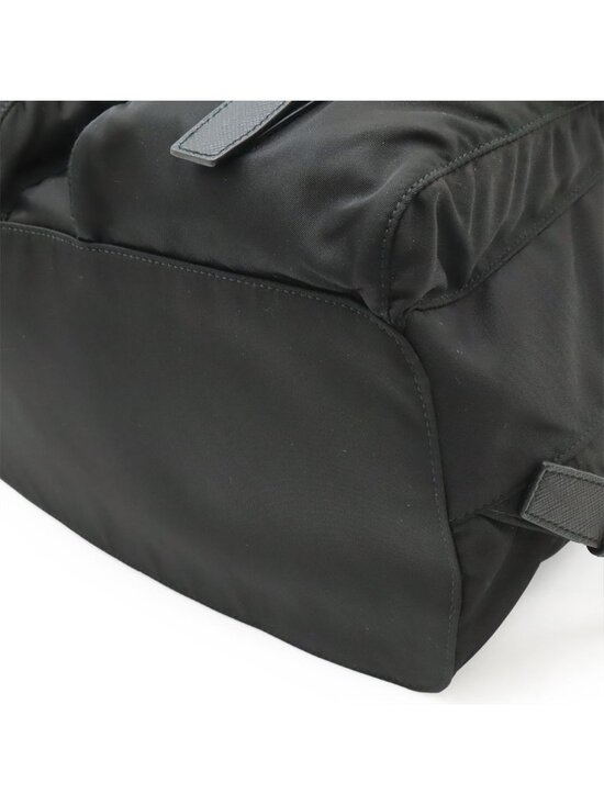Prada Triangle Logo Backpack Nylon Leather Nero Black Silver